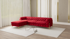 Kotna sedežna garnitura Chelsea Bis 2,5+OT - tkanine Enjoy, Riviera