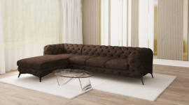 Kotna sedežna garnitura Chelsea Bis 3+OT - tkanine Preston