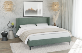 Postelja Basti - 200x200 cm - tkanine Solid