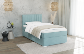 Boxspring postelja Bunny - 90x200 cm - tkanine Cloud