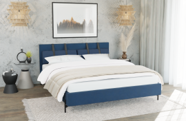 Postelja Tulsa - 200x200 cm - tkanine Cloud