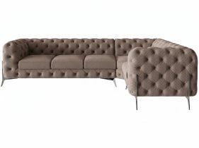 Ropez - Kotna sedežna garnitura Chelsea Bis 3+C+1 - r - žamet Amore 25