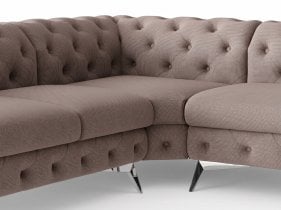 Ropez - Kotna sedežna garnitura Chelsea Bis 3+C+1 - r - žamet Amore 25