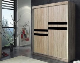 Garderobna omara z drsnimi vrati Asturia - hrast sonoma