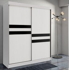 Garderobna omara z drsnimi vrati Asturia - bela