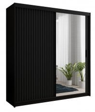 Garderobna omara z drsnimi vrati Chicago Wave 200 - črna 