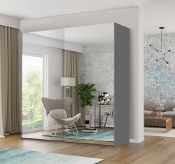 Garderobna omara z drsnimi vrati Etna - siva