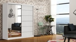 Garderobna omara z drsnimi vrati Infiniti - bela