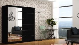 Garderobna omara z drsnimi vrati Infiniti - črna