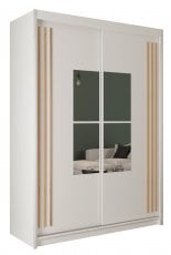 Garderobna omara z drsnimi vrati Jamajka 150 - bela z votan letvicami 