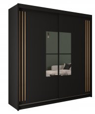 Arkos meble - Garderobna omara z drsnimi vrati Jamajka 200 - črna
