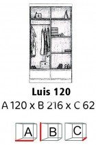 Arkos meble - Garderobna omara z drsnimi vrati Luis 120