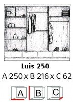 Arkos meble - Garderobna omara z drsnimi vrati Luis 250