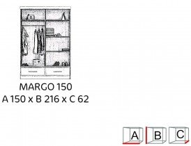 Arkos meble - Garderobna omara z drsnimi vrati Margo 150