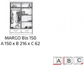 Arkos meble - Garderobna omara z drsnimi vrati Margo Bis 150