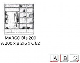 Arkos meble - Garderobna omara z drsnimi vrati Margo Bis 200
