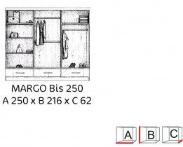 Arkos meble - Garderobna omara z drsnimi vrati Margo Bis 250