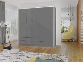 Garderobna omara Modo LED - siva