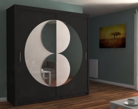 Garderobna omara z drsnimi vrati Rio 200 - črna