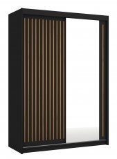 Garderobna omara z drsnimi vrati Royal 150 - črna/votan