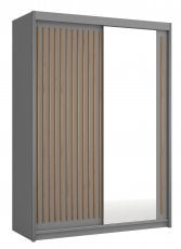 Garderobna omara z drsnimi vrati Royal 150 - siva/votan