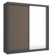 Garderobna omara z drsnimi vrati Royal 200 - siva/votan