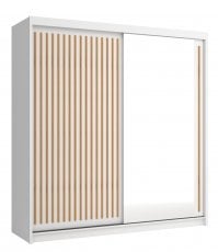 Garderobna omara z drsnimi vrati Royal 200 - bela/votan