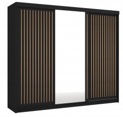 Garderobna omara z drsnimi vrati Royal 250 - črna/votan