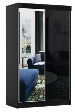 Arkos meble - Garderobna omara z drsnimi vrati Samba 120 - črna
