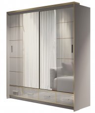 Garderobna omara z drsnimi vrati Sevilla LED 200 - siva