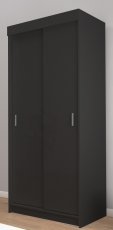 Garderobna omara z drsnimi vrati Slim - črna