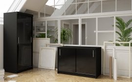 Komplet za spalnico Slim - črn