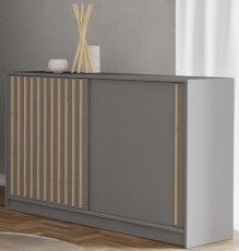 Komoda Royal - siva/votan hrast