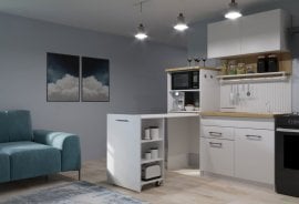 Multifunkcijski kuhinjski blok Sense - 160 cm - bel/artisan hrast