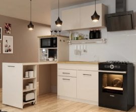 Multifunkcijski kuhinjski blok Sense - 160 cm - saten/artisan hrast