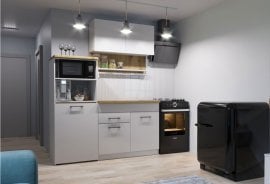 Multifunkcijski kuhinjski blok Sense - 160 cm - siv/artisan hrast