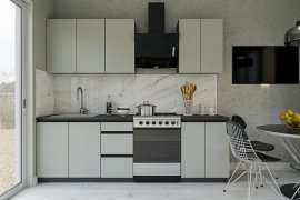 Kuhinjski sestav Alfa 180 cm - graphite grey