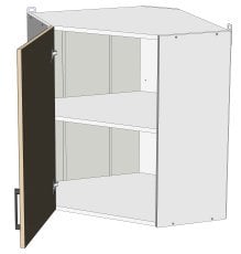 Zgornji kotni modul Modest - WC-60/60/72 - korpus bel unicolor