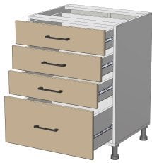 Spodnji modul Modest - LD-(3+1)60/82 - korpus graphite grey