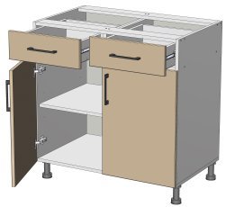 Spodnji modul Sunrise Premier - LDD-(2+2)80/82 - korpus sonoma hrast