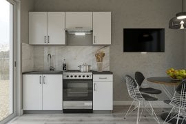Kuhinjski sestav Modest 180 cm - stone grey/nimfea alba