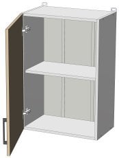 Zgornji modul Kvadris - W-50/72 - korpus milky hrast