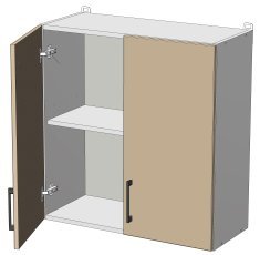 Zgornji modul Kvadris - W-70/72 - korpus bel unicolor