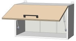 Zgornji modul Kvadris - W-60/36 - korpus stone grey