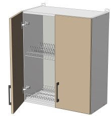 Zgornji modul z odcejalnikom Kvadris - WD-60/72 – korpus sonoma hrast
