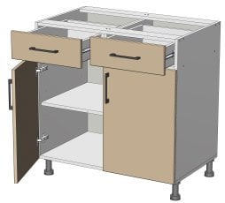 Spodnji modul Kvadris - LDD-(2+2)80/82 - korpus venge