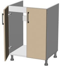 Spodnji modul Kvadris - LS-60/82 - korpus milky hrast