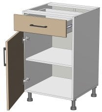 Spodnji modul Kvadris - LDD-(1+1)50/82 - korpus venge