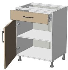 Spodnji modul Kvadris - LDD-(1+1)60/82 - korpus graphite grey