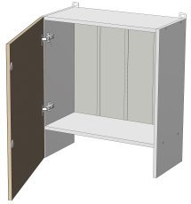 Zgornji modul Kvadris - W-60/68 - korpus milky hrast